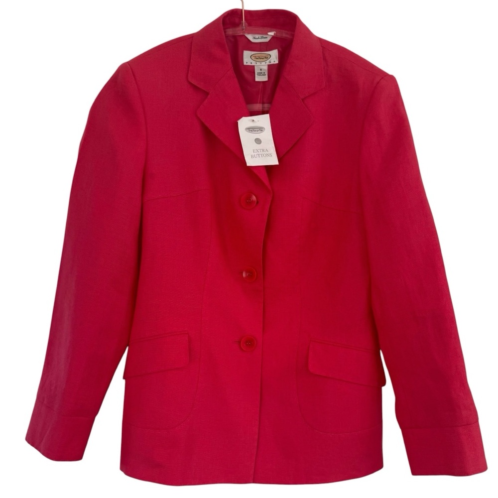 Talbot’s Pink Irish Linen Blazer Jacket Women’s 6P NWT Preppy Classic hot Pink - Picture 3 of 10